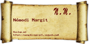 Némedi Margit névjegykártya
